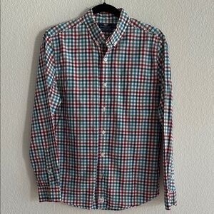 Vineyard Vines Slim Fit Murray Shirt – Men’s M – Red & Blue Check
